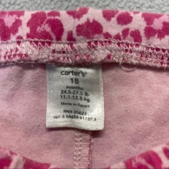 Carter’s Leopard Print Leggings Size 18 Months pink - Picture 4 of 8